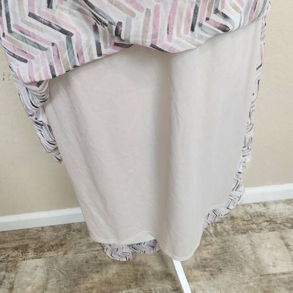 WHBM Purple Gray and Tan Print Chiffon Maxi Dress Size 14 (5084) - Picture 5 of 8